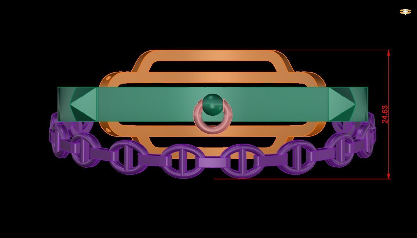 Bracelet harmes 3D print model_1