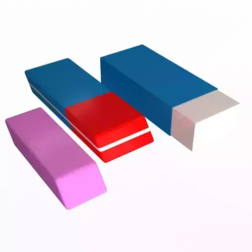 Erasers building Low-poly 3D model