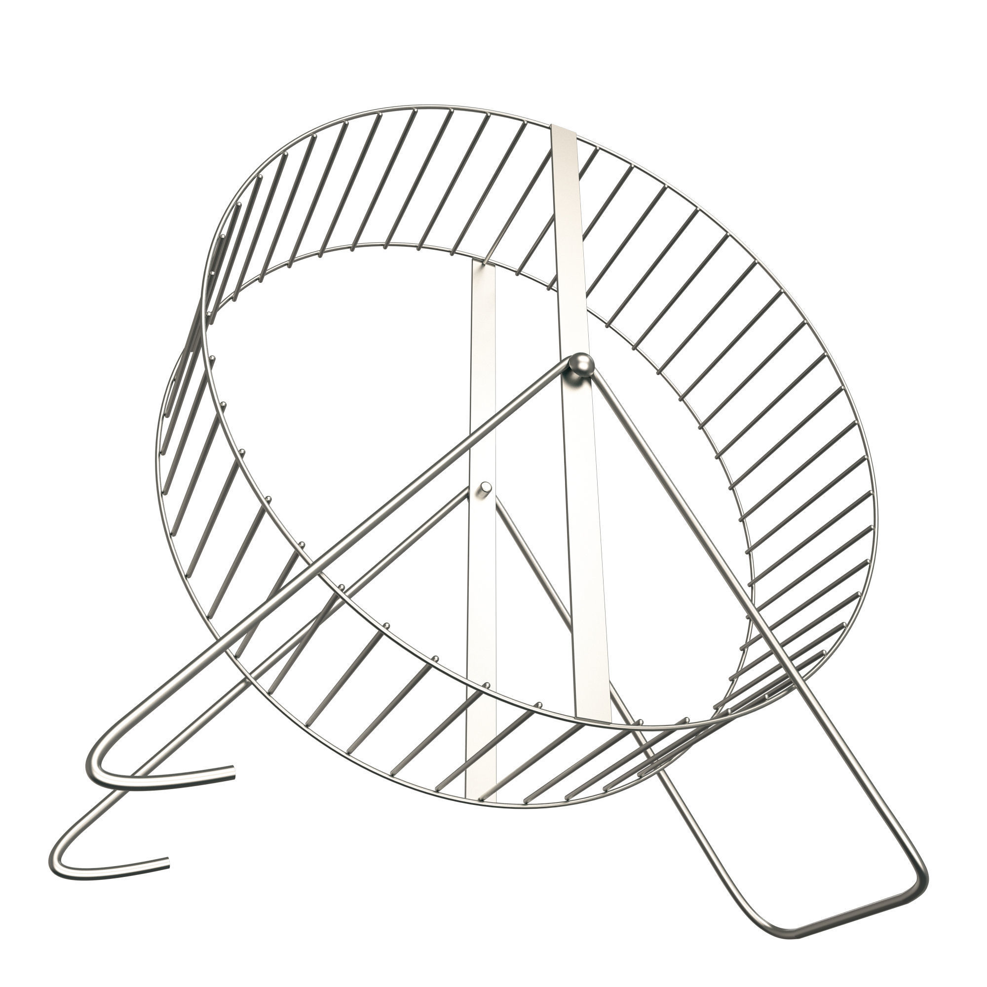 Hamster Wheel Low-poly 3D model_1