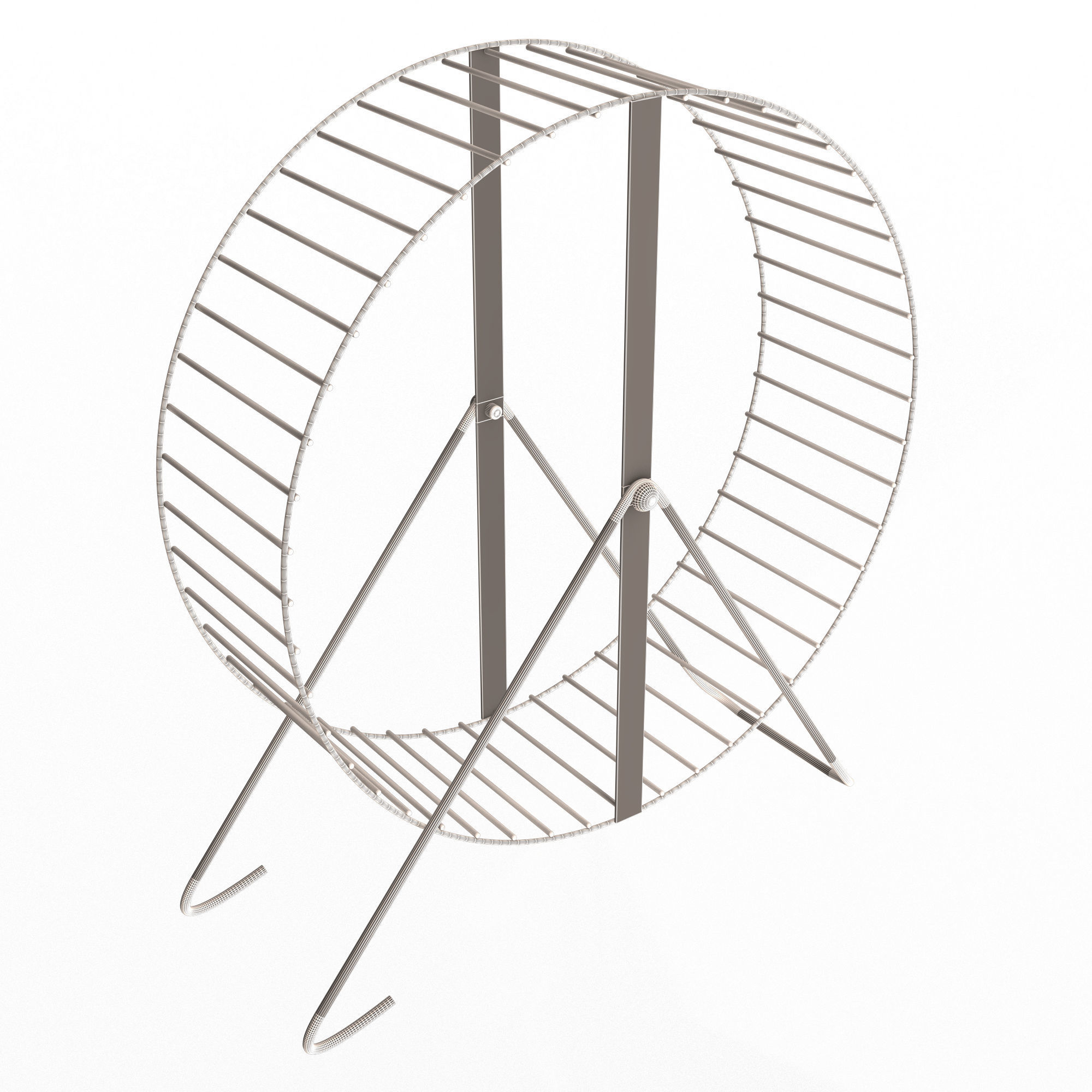 Hamster Wheel Low-poly 3D model_6