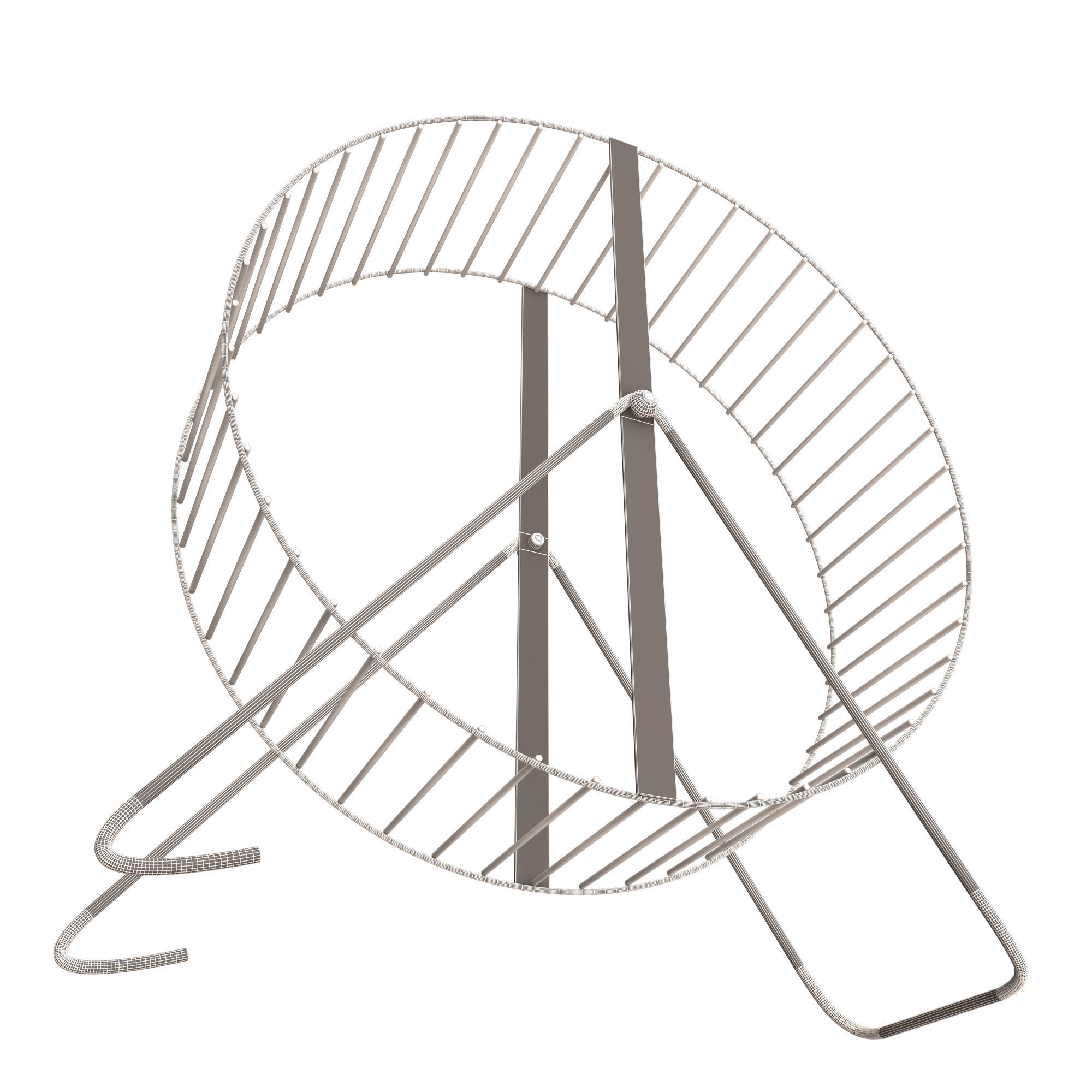 Hamster Wheel Low-poly 3D model_7