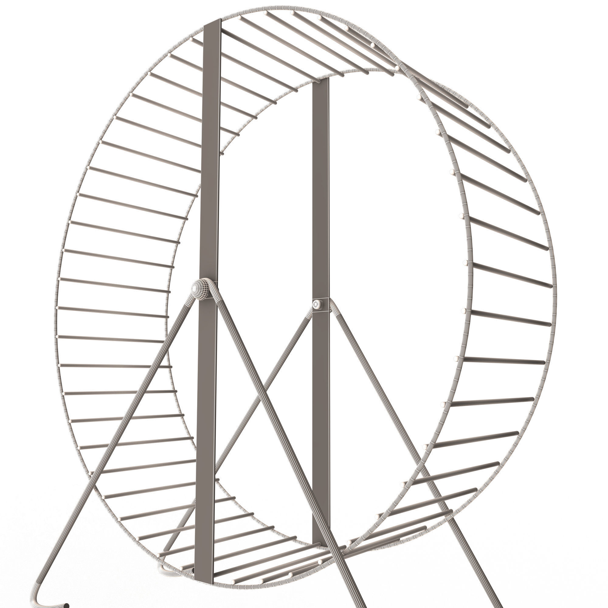 Hamster Wheel Low-poly 3D model_8