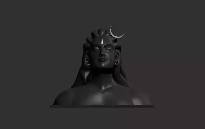Adiyogi bust of lord shiva 3D print model