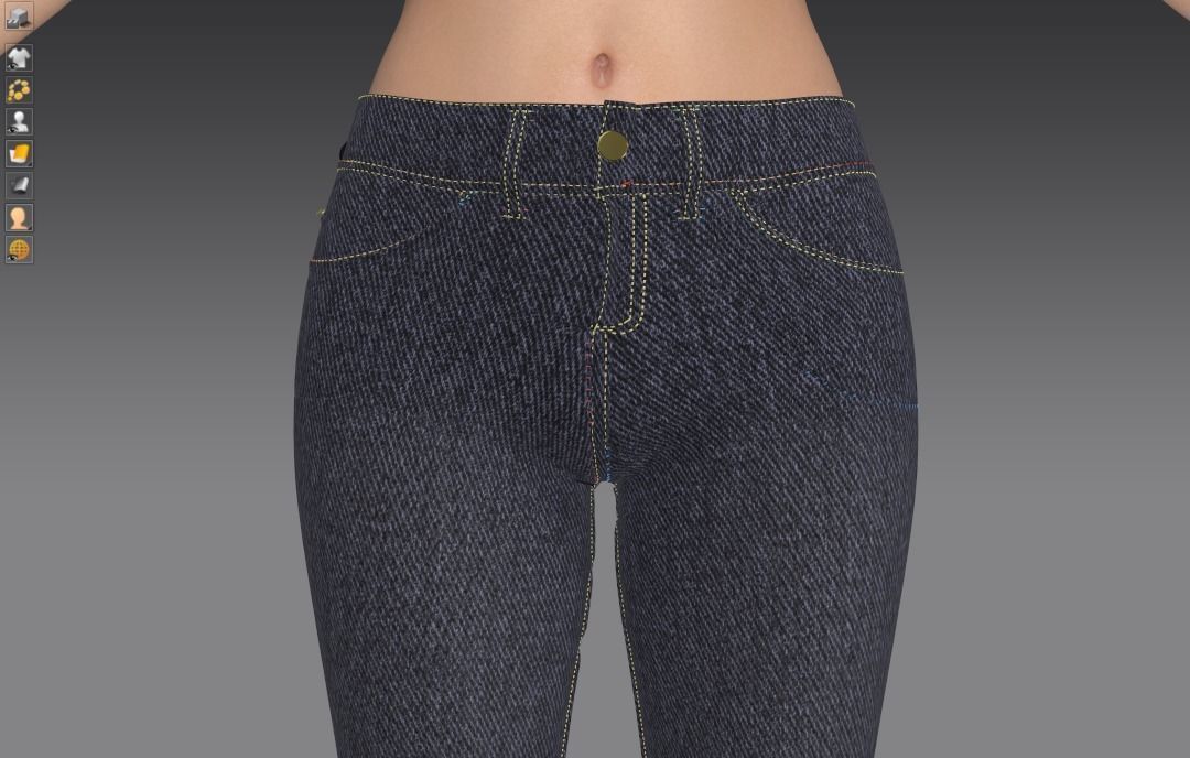 Dark Blue Jean 3D model_2