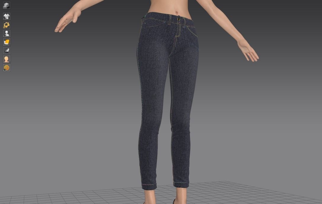 Dark Blue Jean 3D model_1