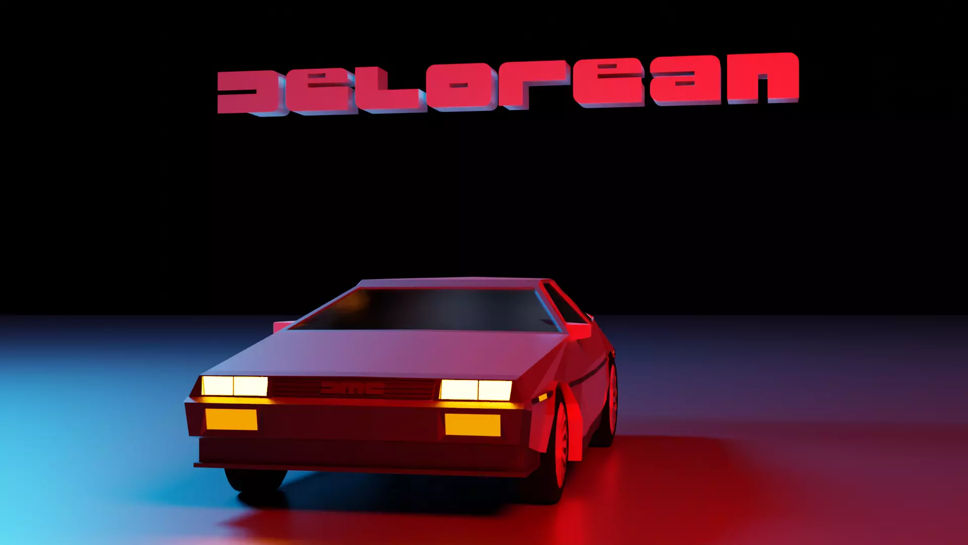 Delorean car 3D model