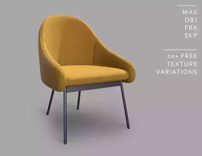 Elegant Contemporary Dining Chair - C001 3D model