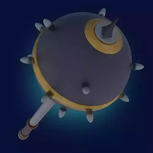 Medieval Realistic Black Metal Mace Melee Weapon PBR 