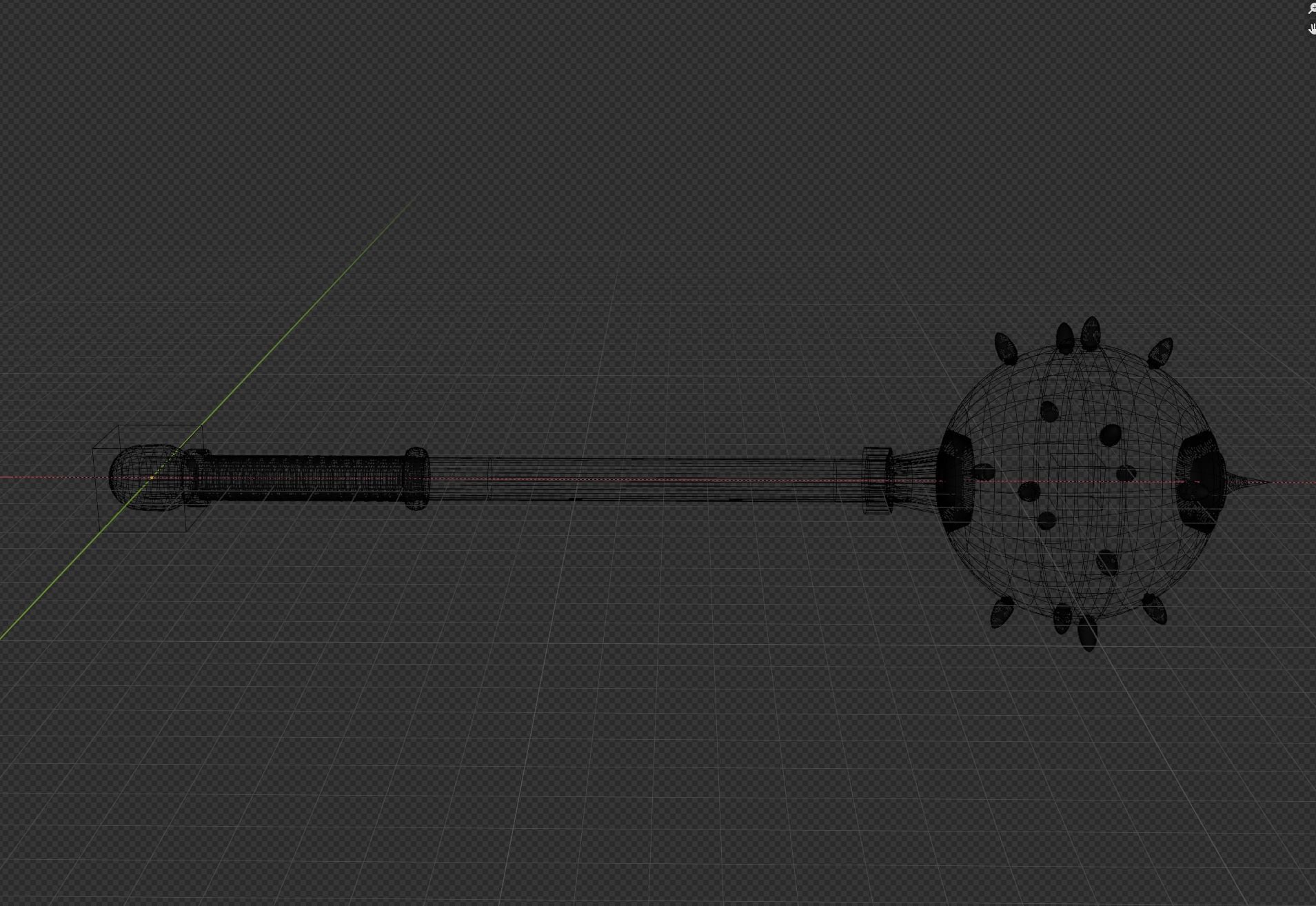 Medieval Realistic Black Metal Mace Melee Weapon PBR  Free 3D model_5