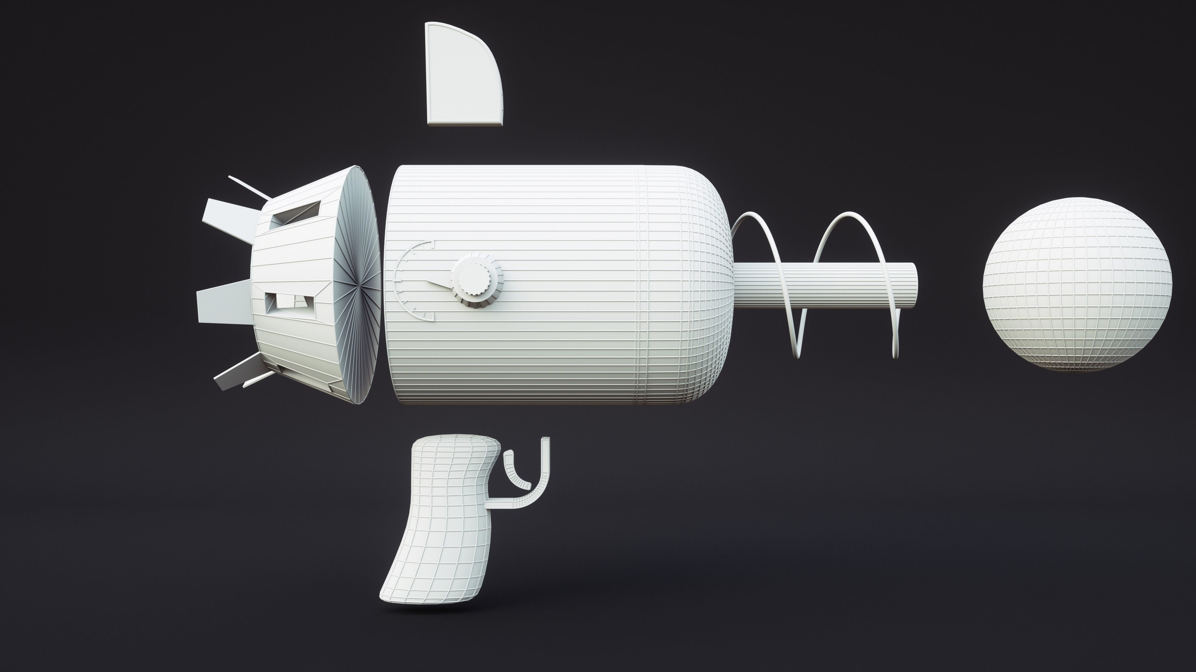 Future Blaster low-Poly Game ready Low-poly 3D model_7