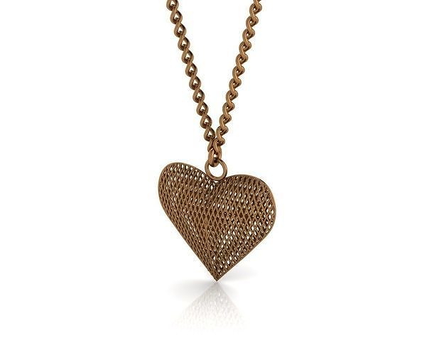 Heart pendant 3D print model