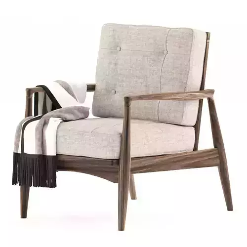 Modern armchair with blanket 3D model