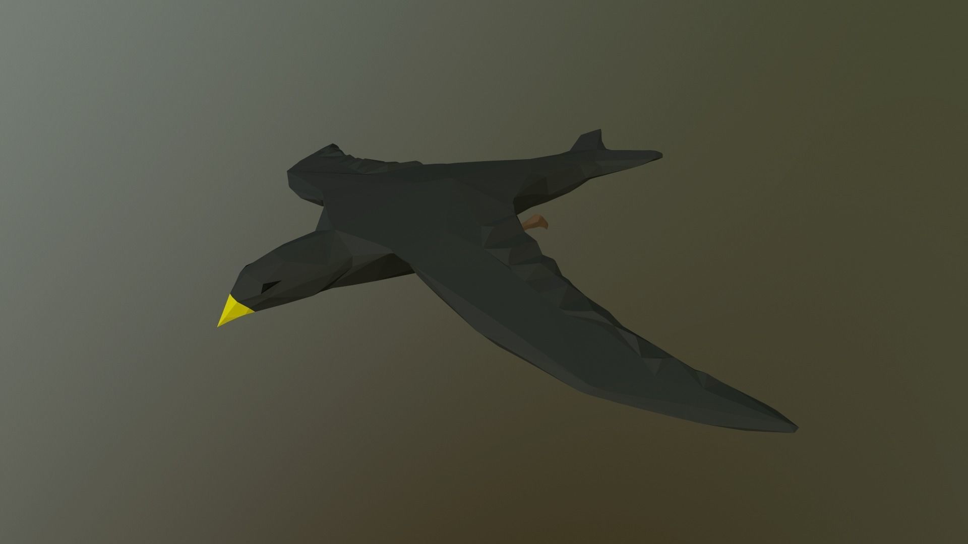 Lowpoly bird flying in air Low-poly 3D model_11