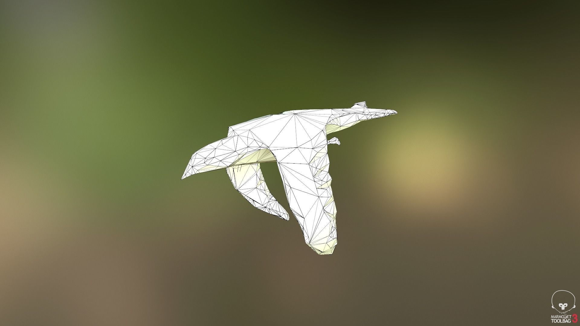 Lowpoly bird flying in air Low-poly 3D model_24