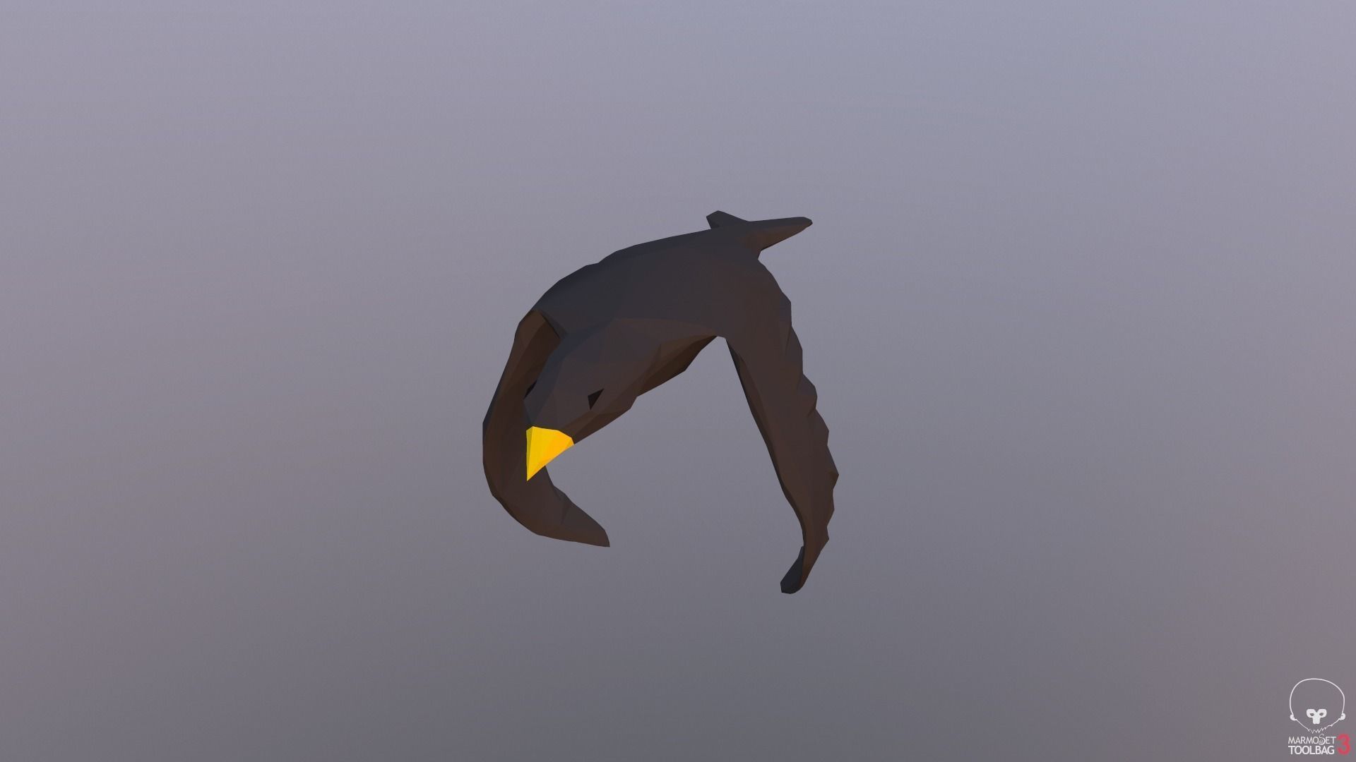 Lowpoly bird flying in air Low-poly 3D model_18