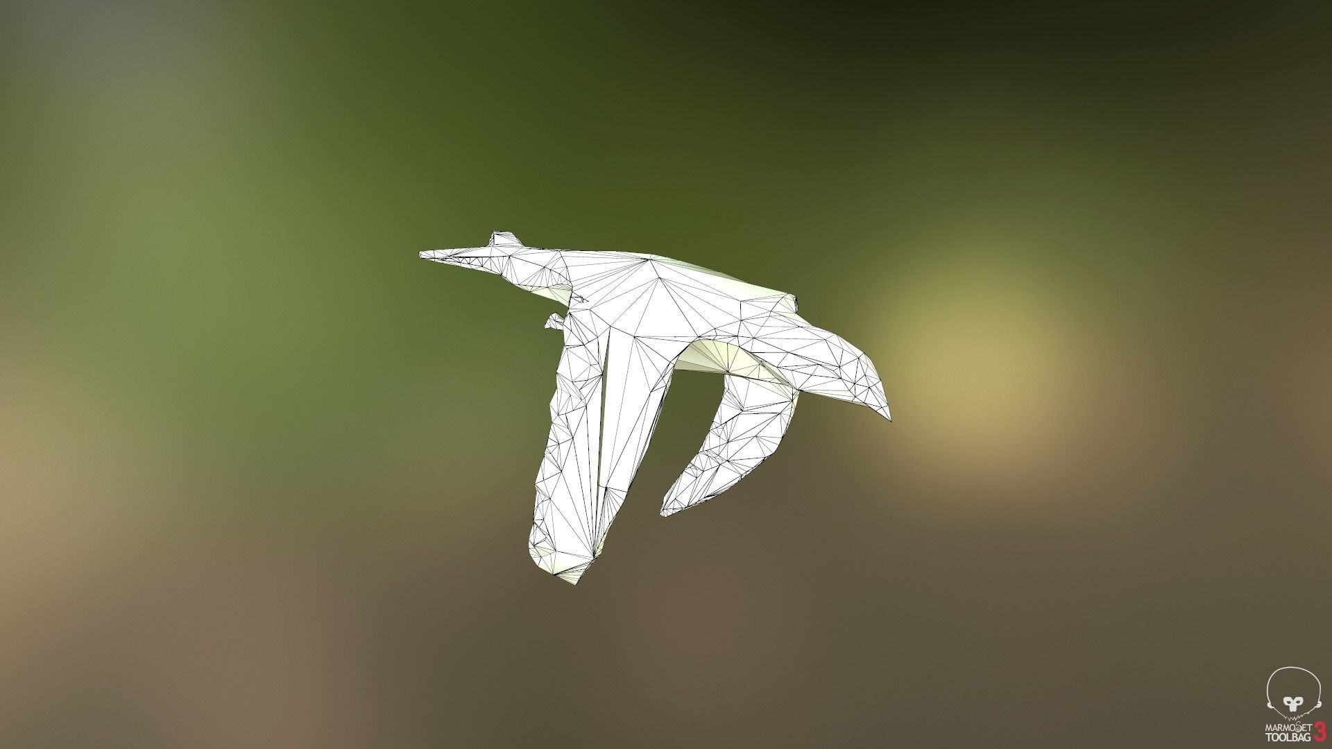 Lowpoly bird flying in air Low-poly 3D model_32