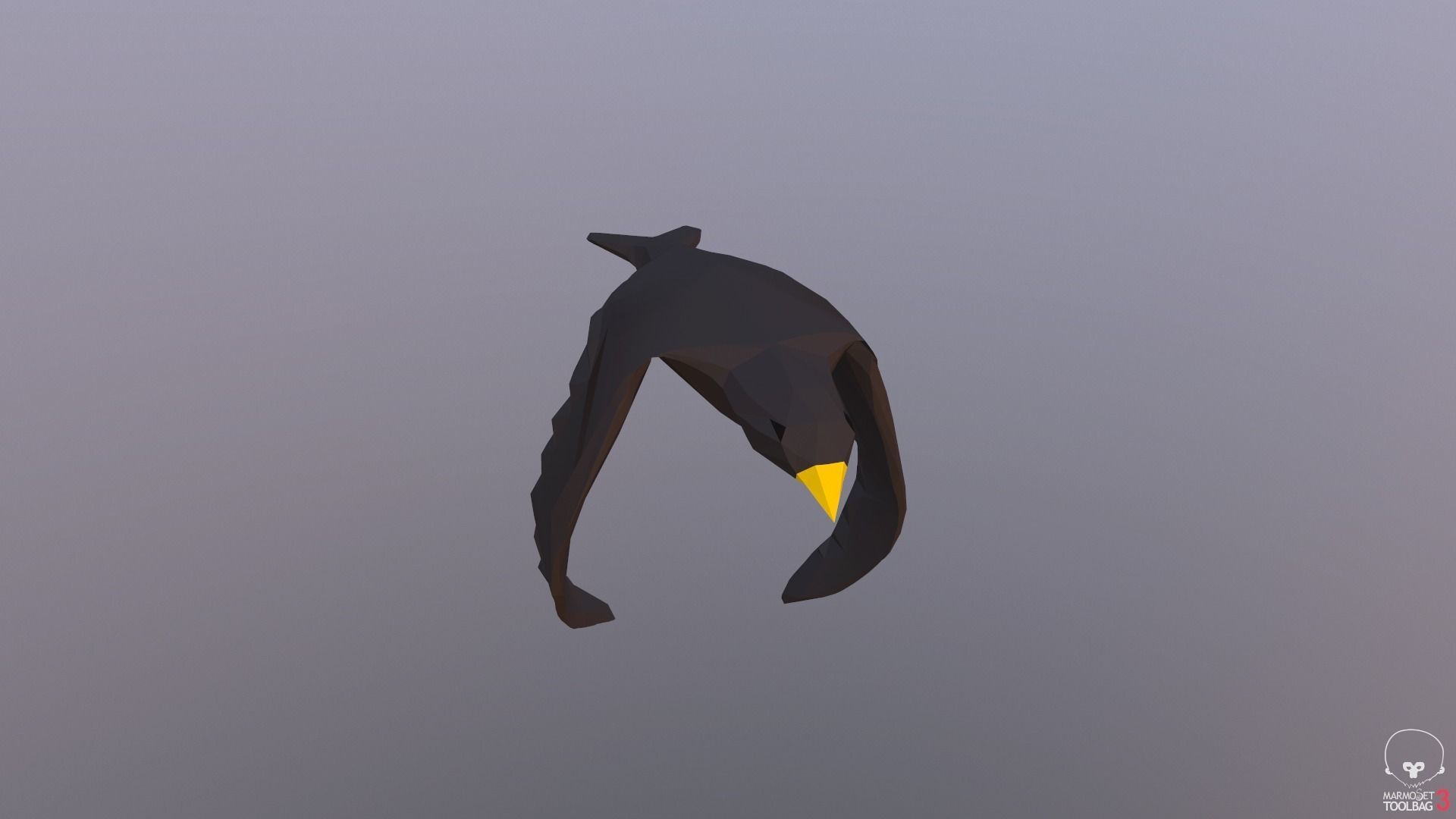 Lowpoly bird flying in air Low-poly 3D model_20
