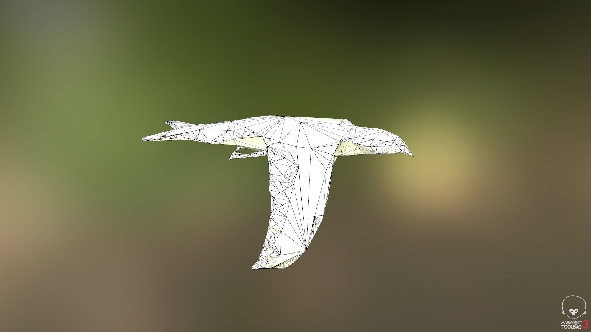 Lowpoly bird flying in air Low-poly 3D model_28