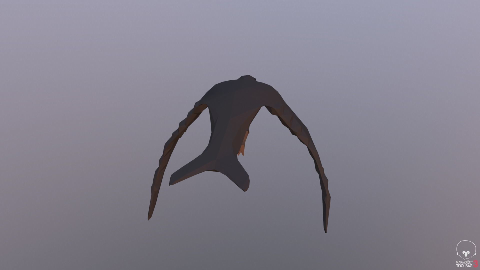 Lowpoly bird flying in air Low-poly 3D model_16