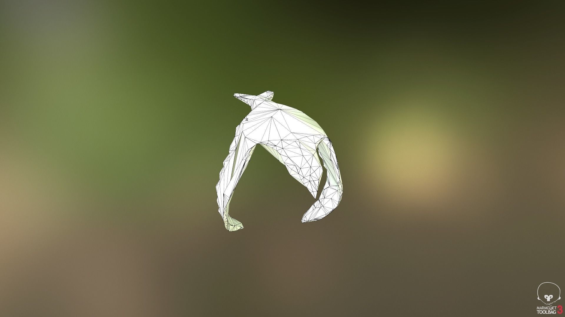 Lowpoly bird flying in air Low-poly 3D model_27