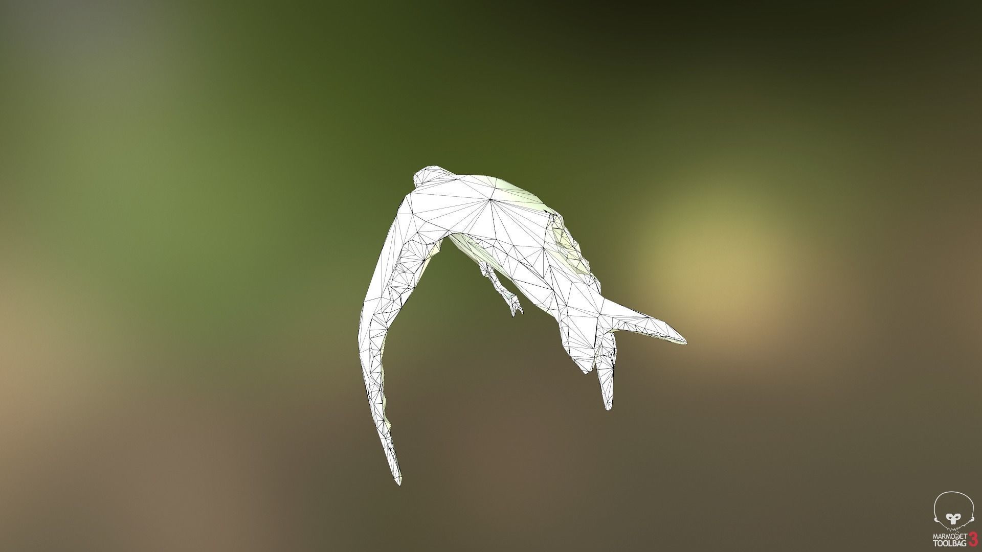 Lowpoly bird flying in air Low-poly 3D model_30