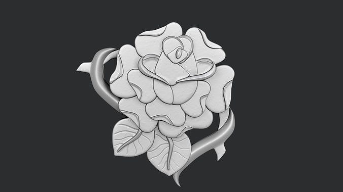 STL models for 3D printing and CNC Rose 3D print model