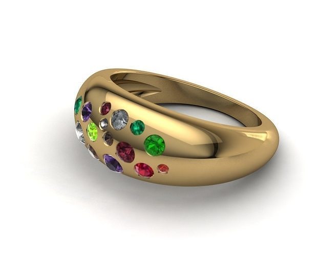 ring with gemstone 3D print model