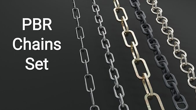 PBR Chains Set Low-poly 3D model