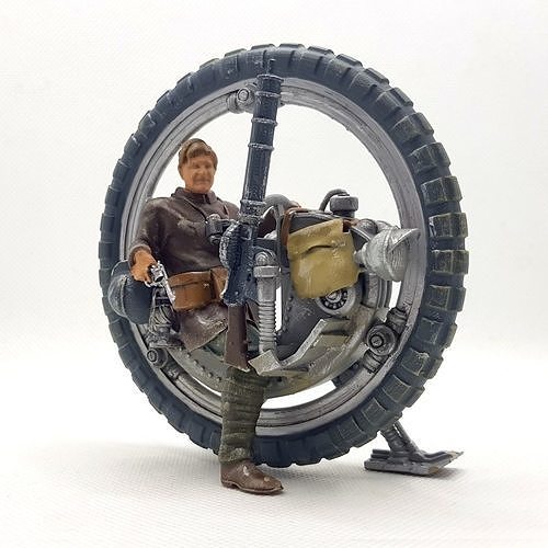 Steampunk mono wheel unicycle 3D print model