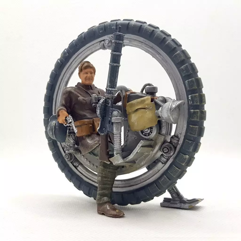 Steampunk mono wheel unicycle 3D print model