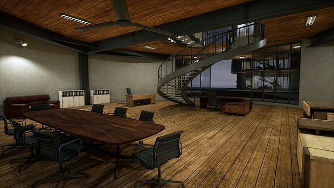 Research Center 01 Low-poly 3D model 6