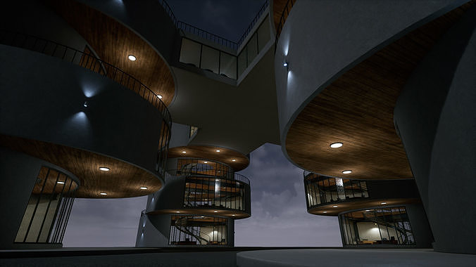 Research Center 01 Low-poly 3D model 3