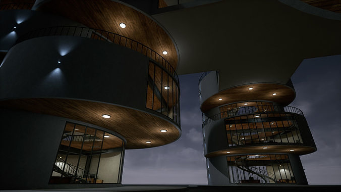 Research Center 01 Low-poly 3D model 4