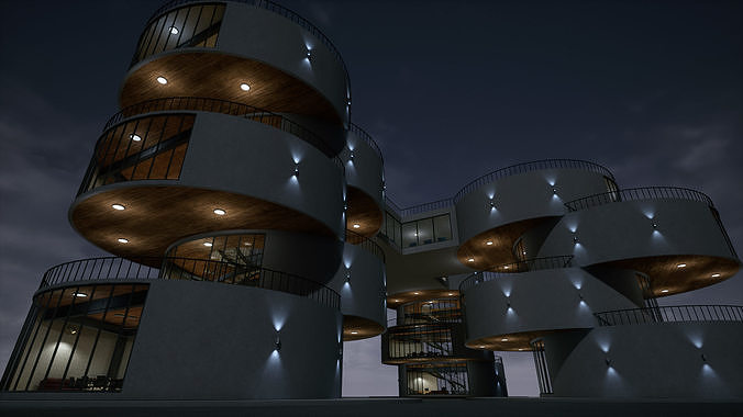Research Center 01 Low-poly 3D model 2