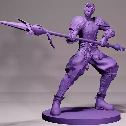 Bao Defender male 75mm printable gaming miniature