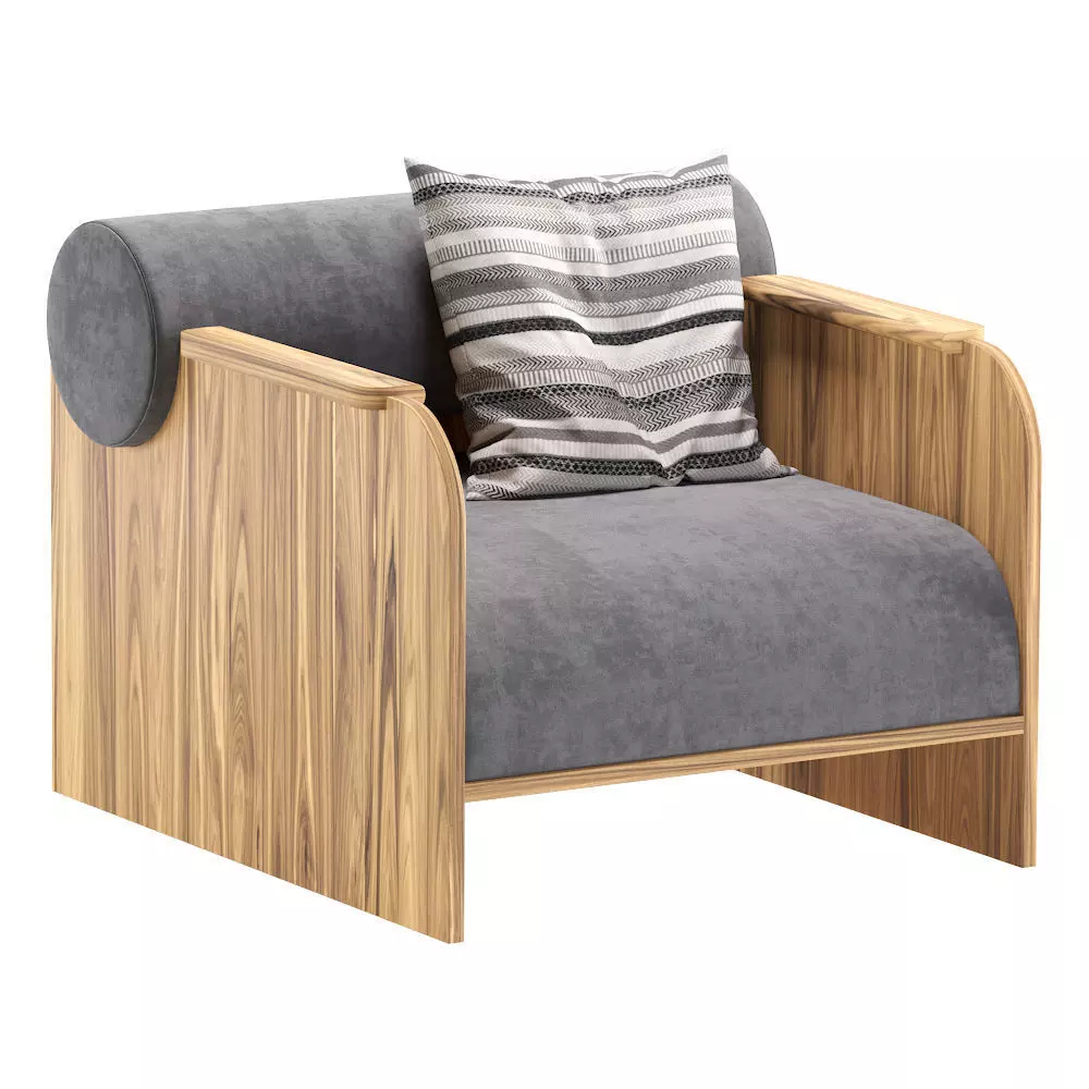 Crump and Kwash June Lounge Chair Velvet 3D model_0