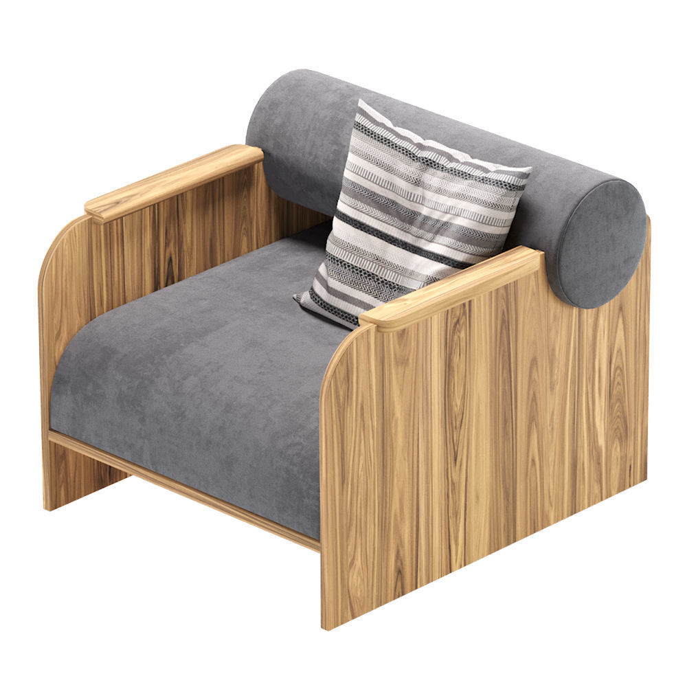 Crump and Kwash June Lounge Chair Velvet 3D model_2