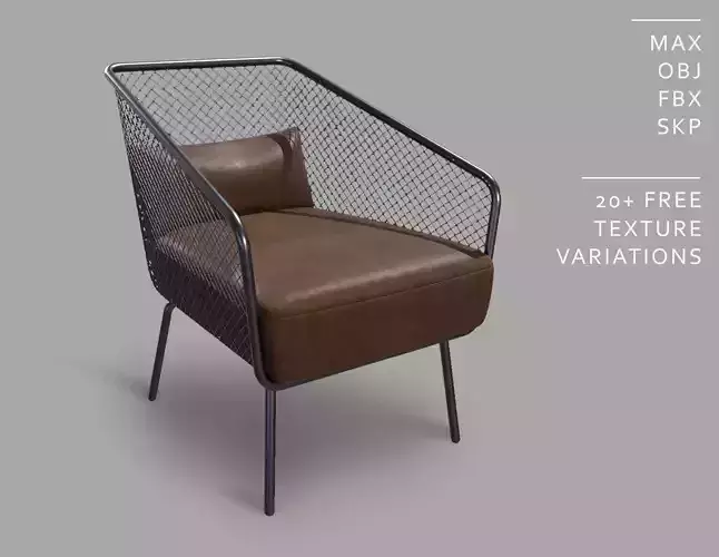 Modern Metallic Meshed Armchair - A018