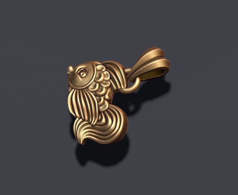 fish pendant 3D print model_4