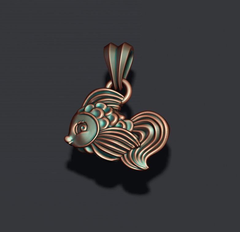 fish pendant 3D print model_1