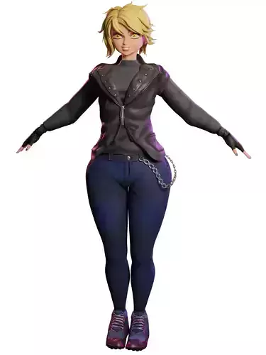 bad girl Low-poly 3D model
