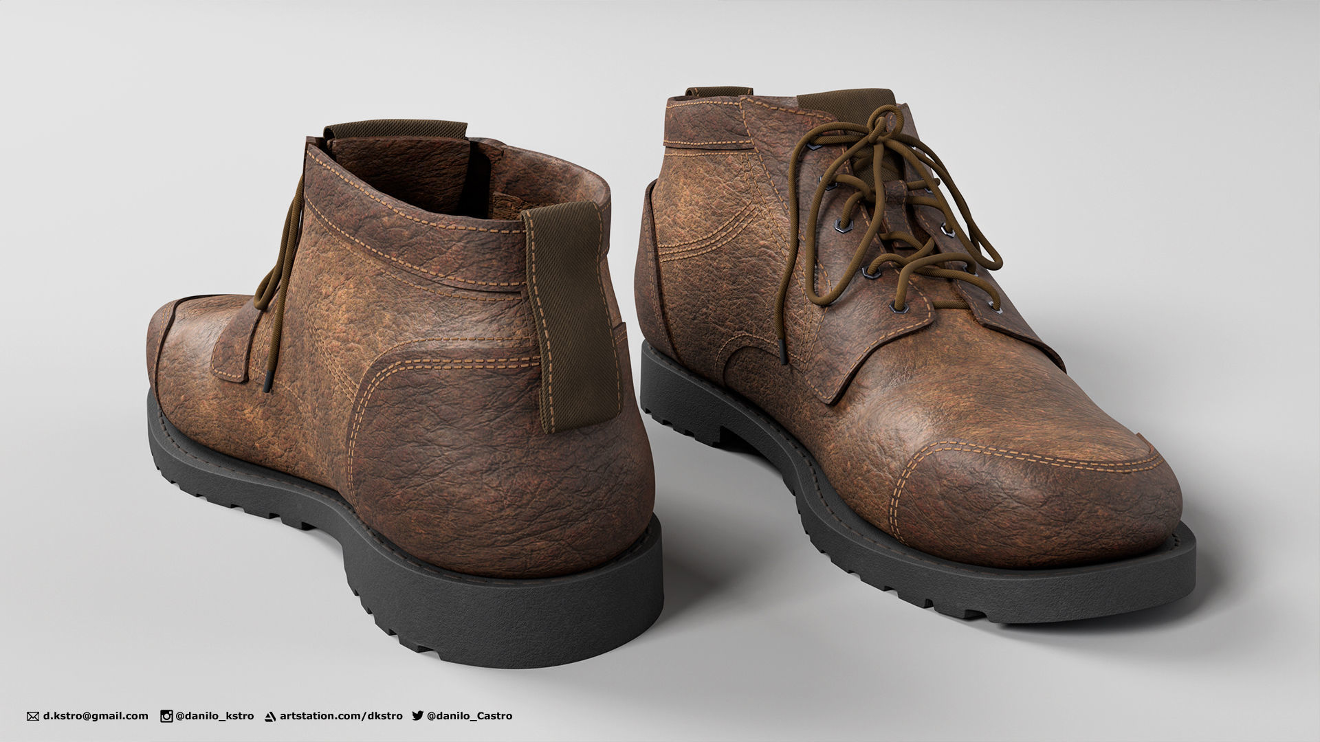 Leather Boots 3D model_1