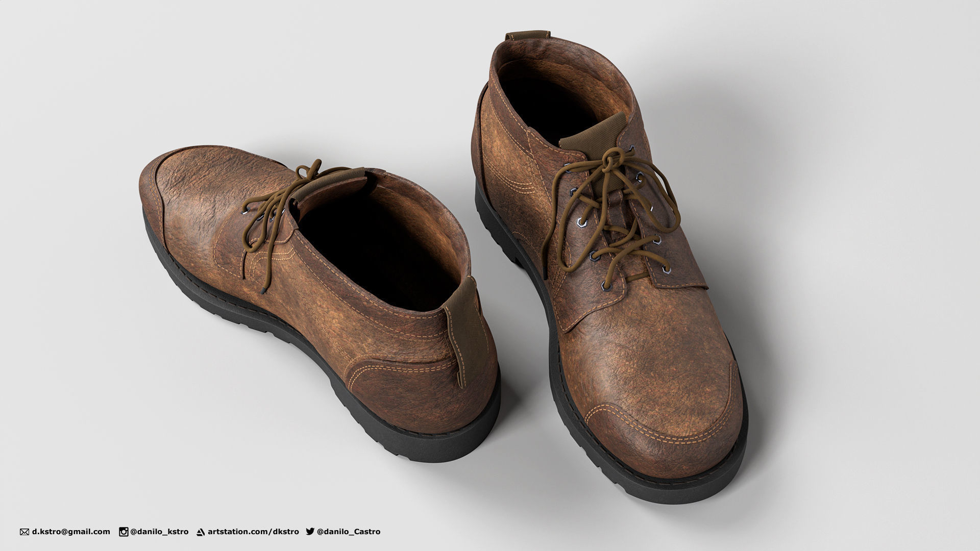 Leather Boots 3D model_3