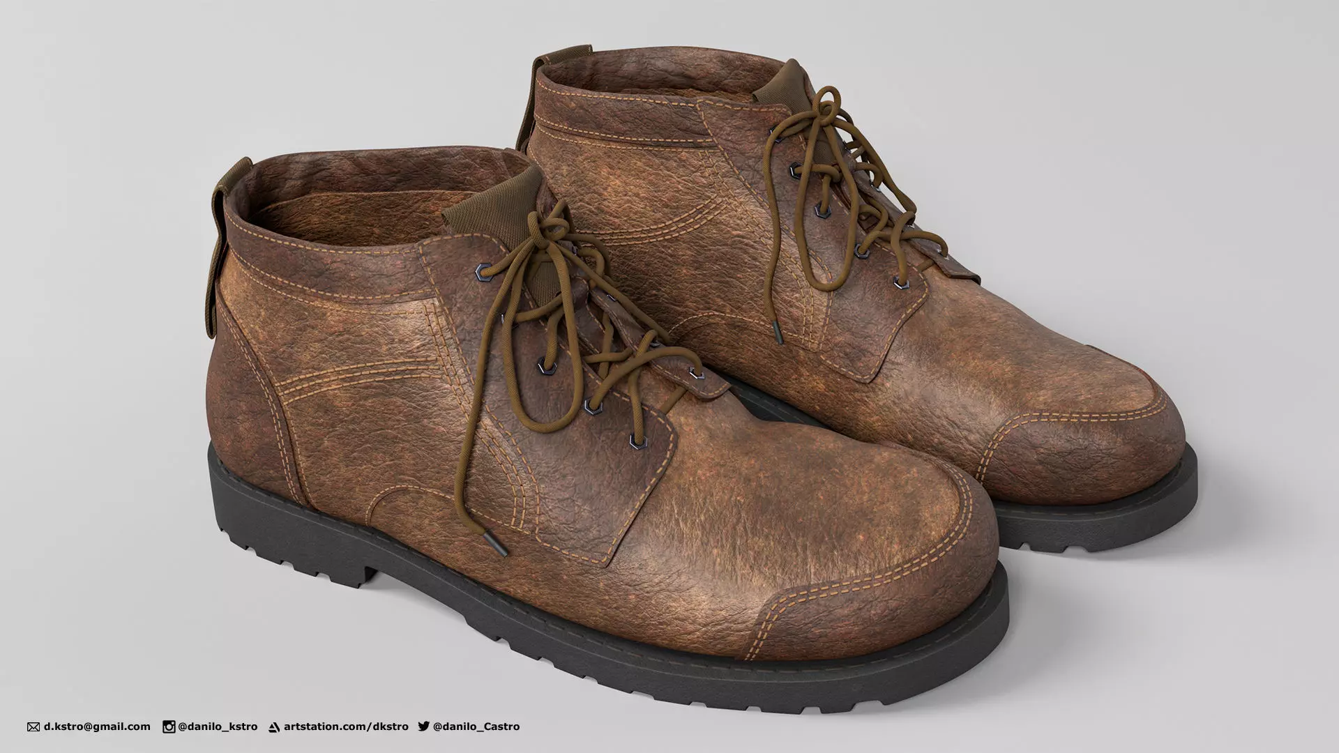 Leather Boots 3D model_0