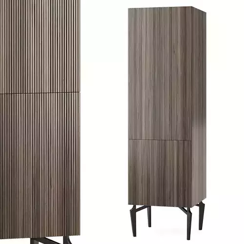 Alcor cabinet with legs and wood finish