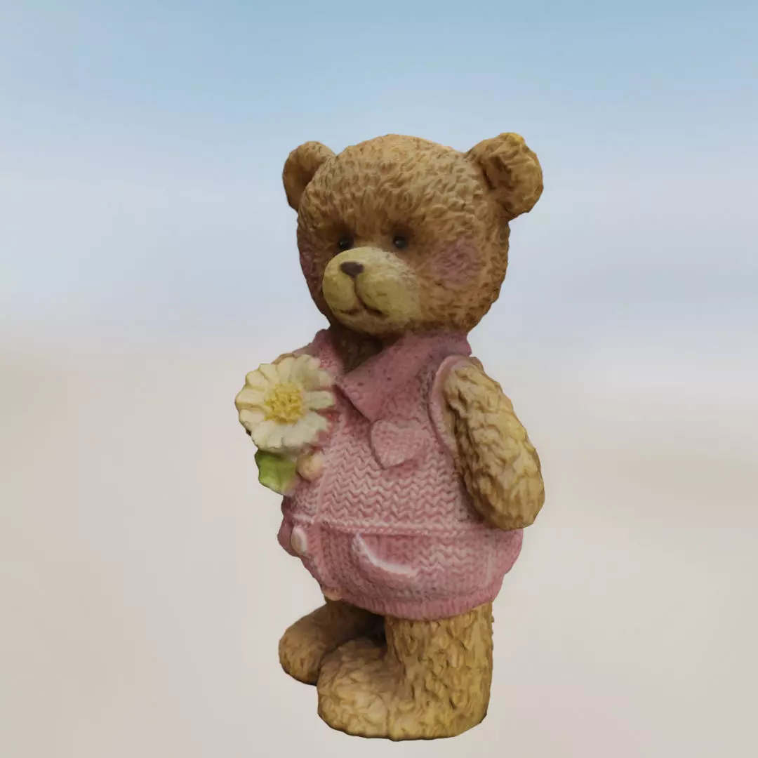 Bear Tiny Figurine Photogrammetry PBR Low-poly 3D model
