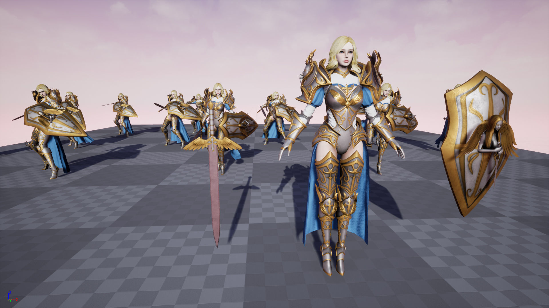 Gabriel golden and sword Low-poly 3D model_12