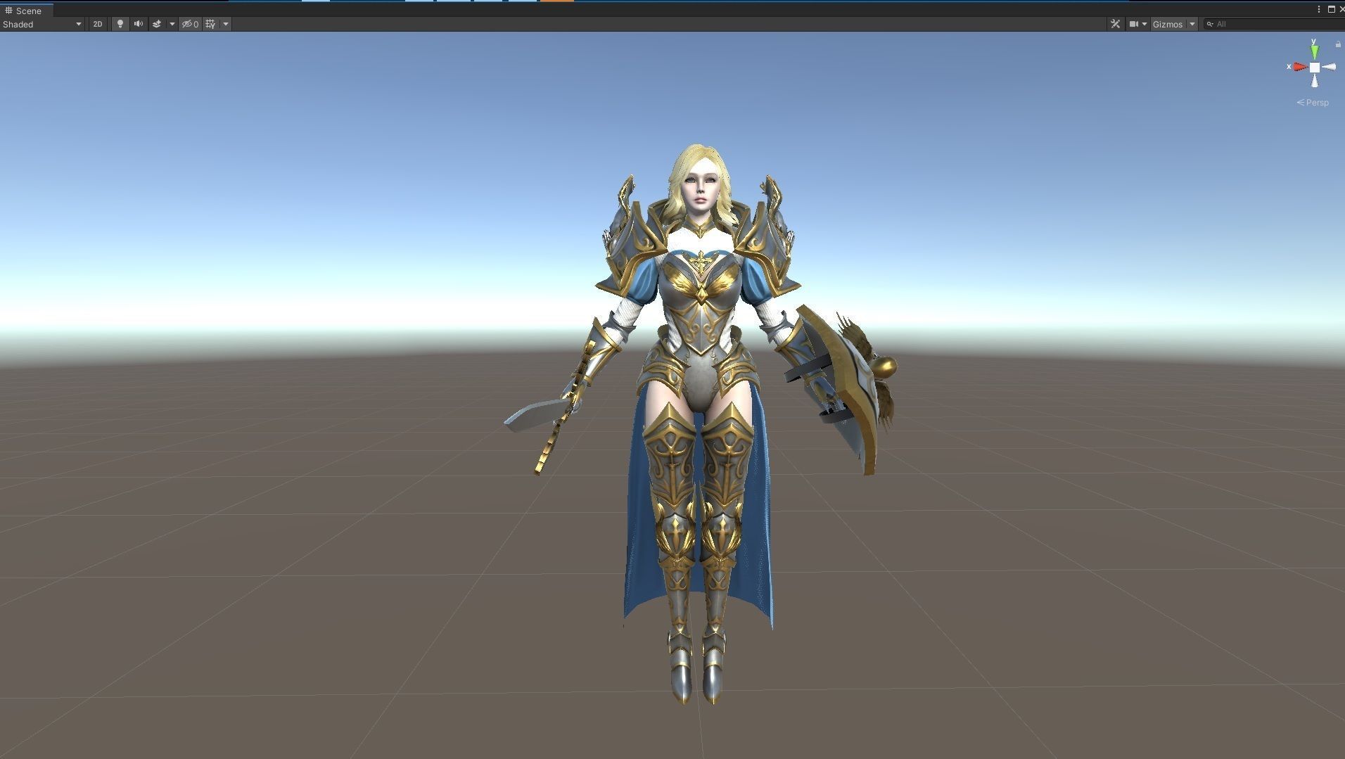 Gabriel golden and sword Low-poly 3D model_14