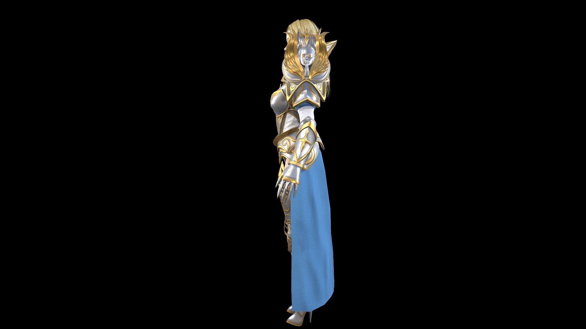 Gabriel golden and sword Low-poly 3D model_5