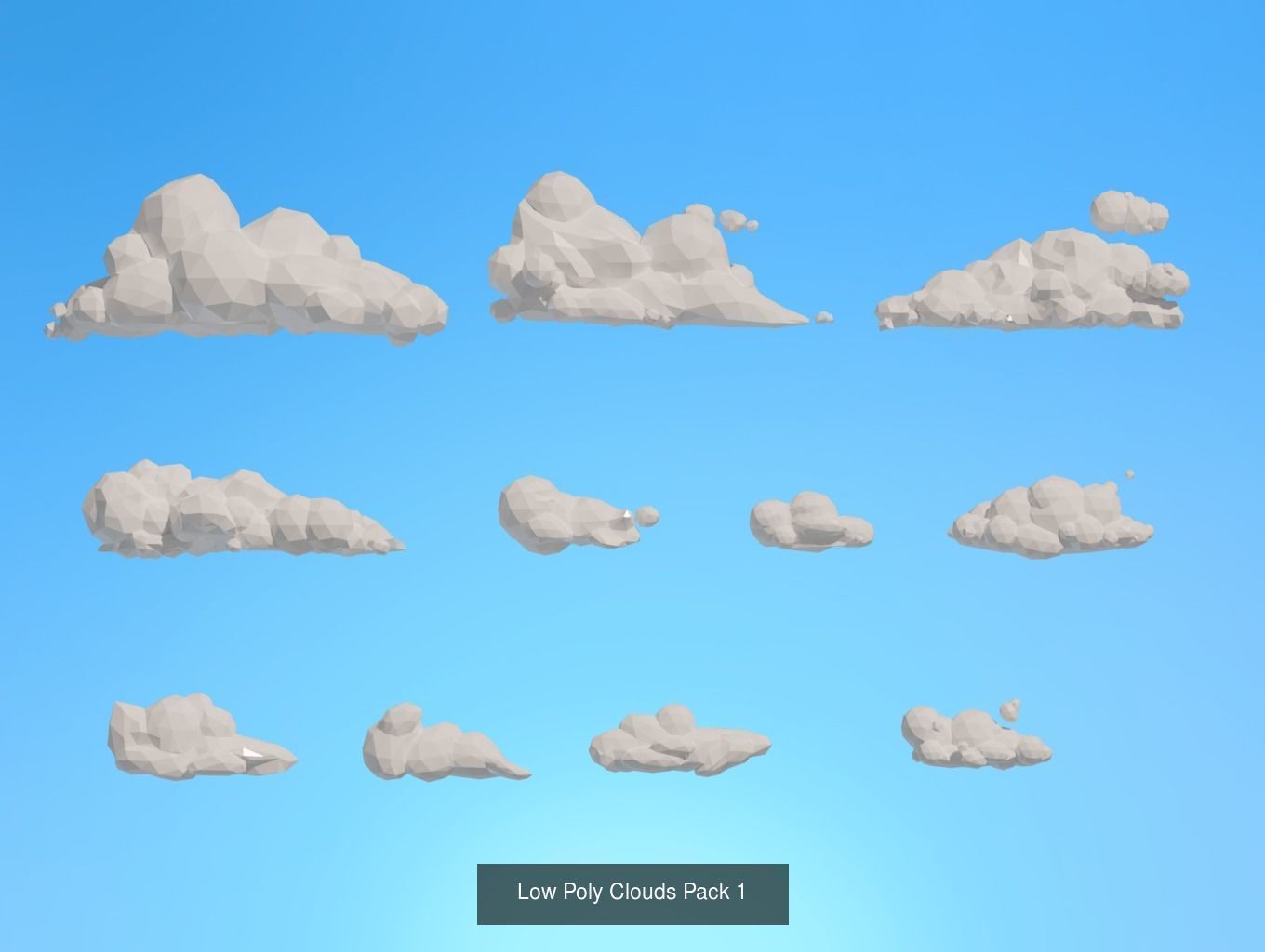 Low poly Clouds Mega Pack 3D Model Collection_7